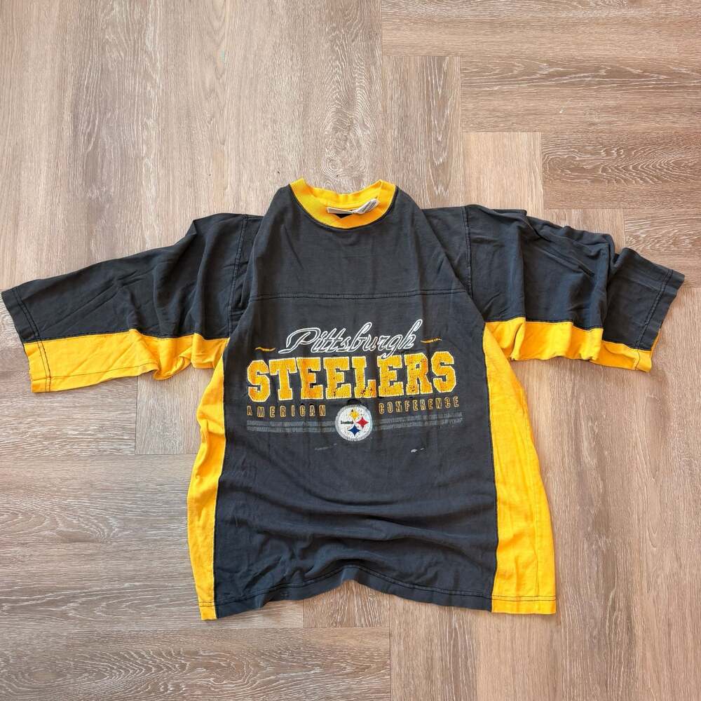 Vintage The Edge Pittsburgh Steelers American Conference Jersey-Style T-Shirt